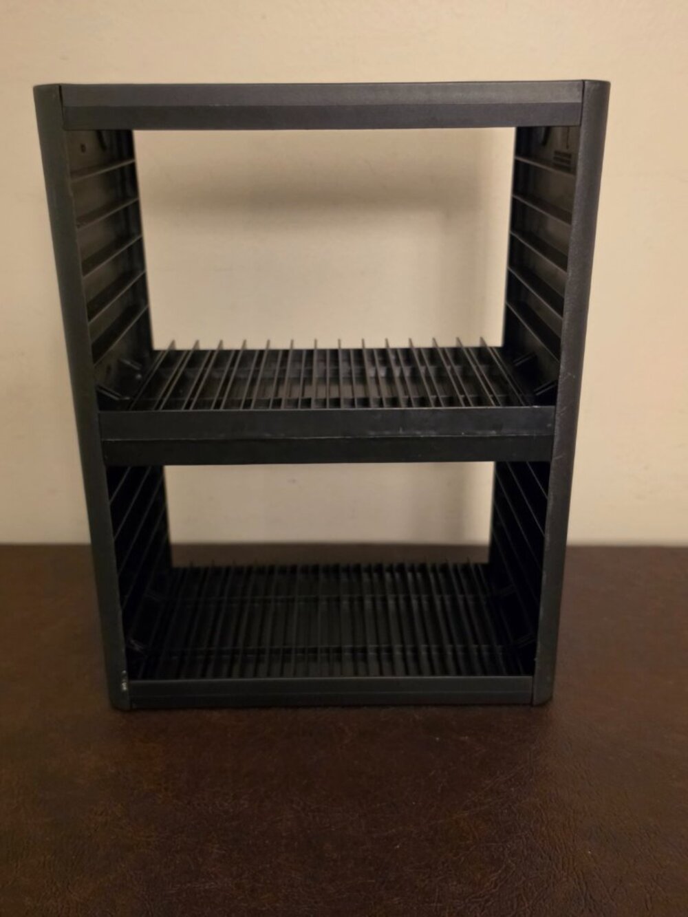 Vintage Open Stock 30 CD Storage Jewel Case Holder Rack Black